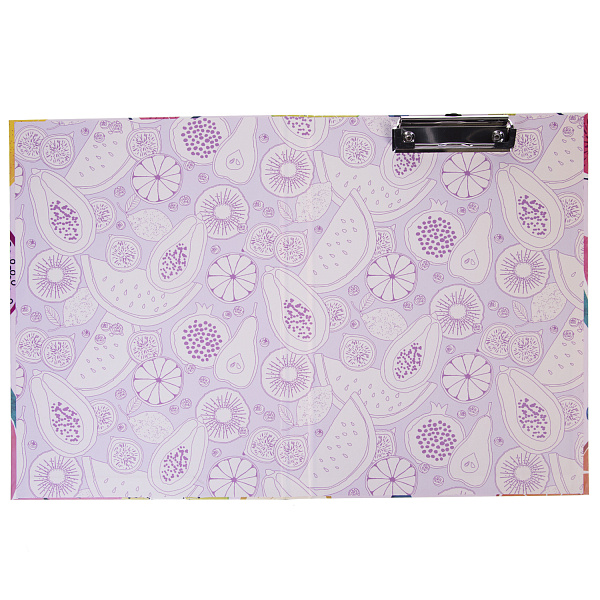 Папка-планшет с зажимом Hatber А4 с крышкой "Fruits" мат.ламин. 