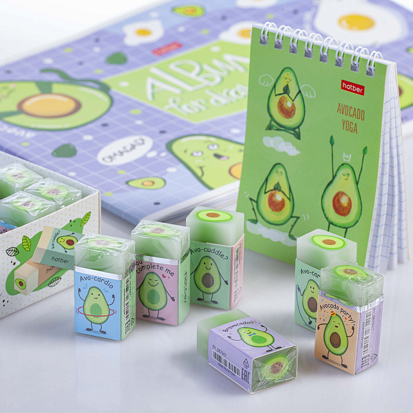 Ластик Hatber Avocado PVC прямоугольный