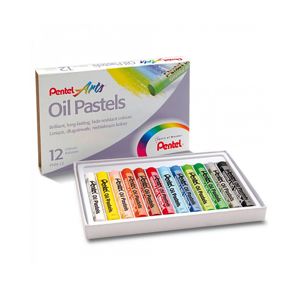 Пастель масляная 12 цв. "Pentel" в картоне