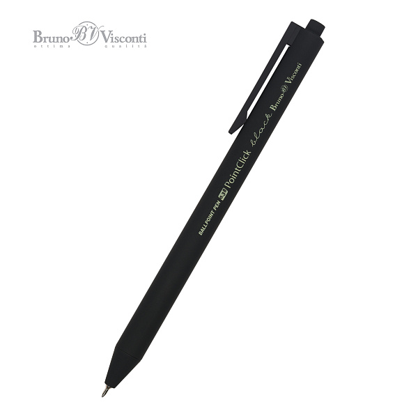 Ручка шариковая автомат. 0,38 мм PointClick.BLACK, СИНЯЯ