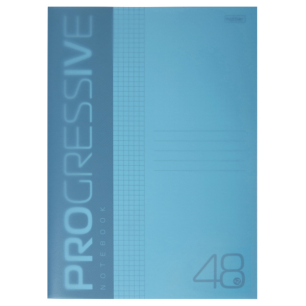 Тетрадь А4 48 л. кл. Пластиковая обложка PROGRESSIVE (Бирюзовая) 65г/кв.м 
