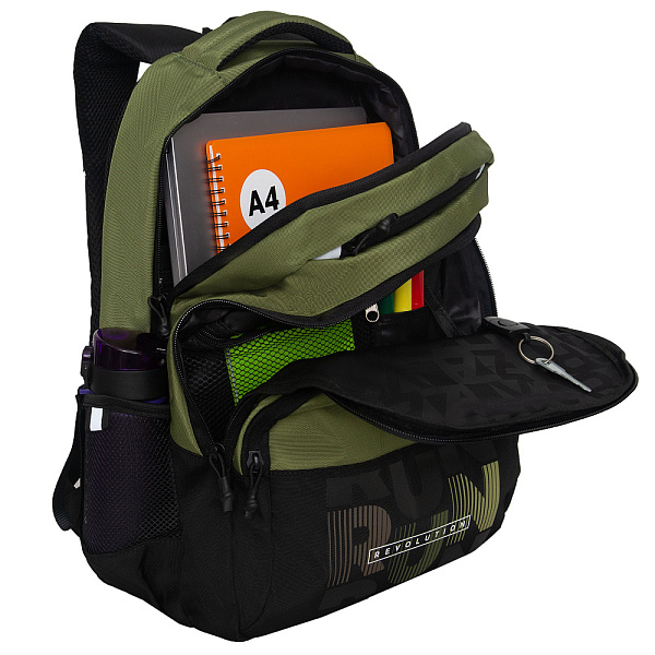 Рюкзак (/3 черный - оливковый)