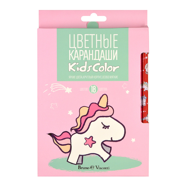 Карандаши 18 цв. "KidsColor" 6 видов