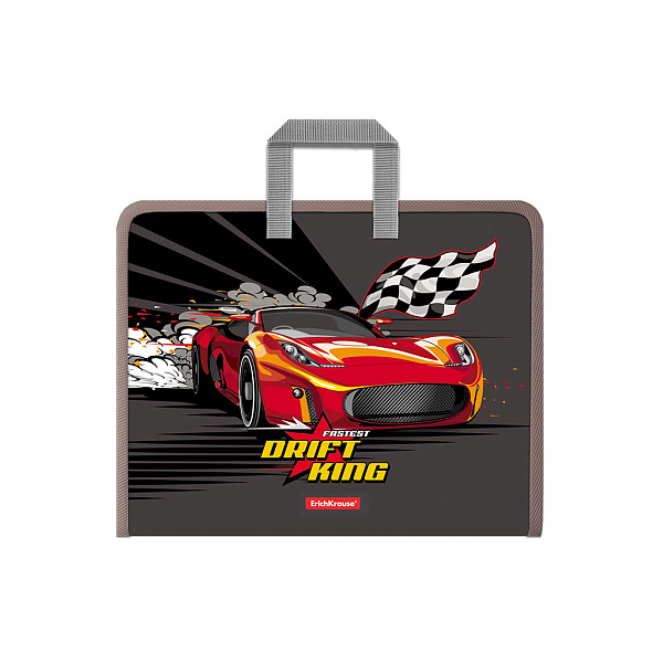 Папка на молнии с ручками ErichKrause® Drift King, А4+ пластиковая