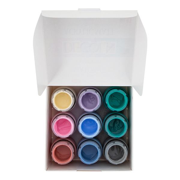 Акрил 9 цв. 20 мл. Декола "Романтик" матовый картон