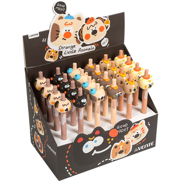 Ручка шариковая автомат. 0,7 мм deVENTE. Strange Animal СИНЯЯ с декор. элементом,чернила на масл основе