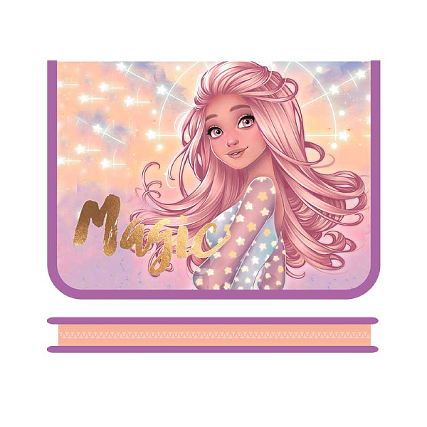 Папка для тетрадей А5 молния вокруг печать на пластике, 230/180/25 (50) (, ФИОЛЕТОВОЕ НАСТРОЕНИЕ 2021)