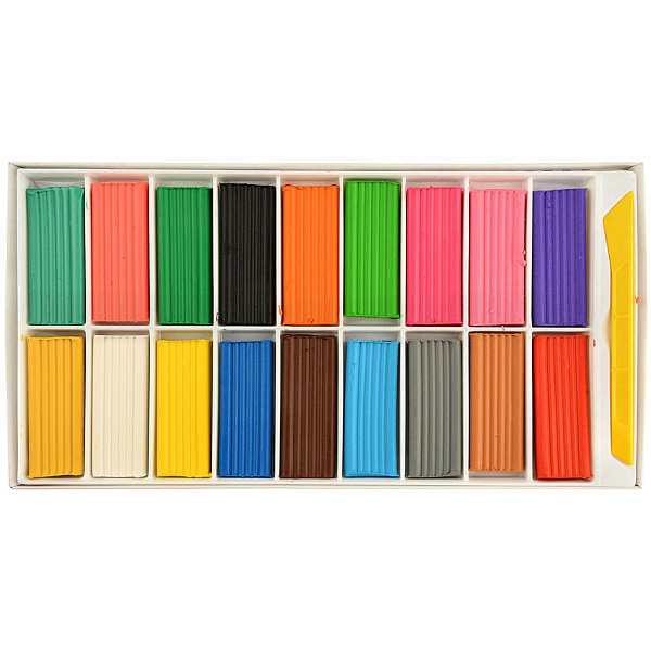 Пластилин мягкий (восковой) 18 цв. 270 гр.  "Каляка-Маляка" Для детского творчества, со стеком