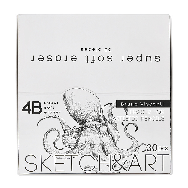 Ластик художественный "SKETCH&ART" 4B, ЧЕРНЫЙ 