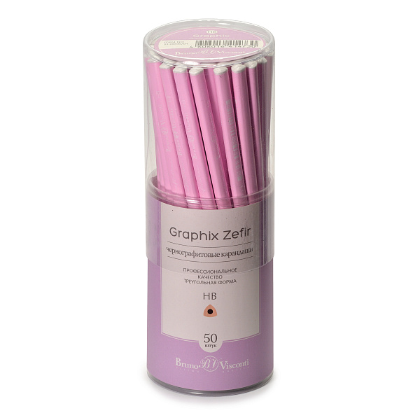 Карандаш ч/г НВ "Graphix Zefir" НЕЖНО-РОЗОВЫЙ 