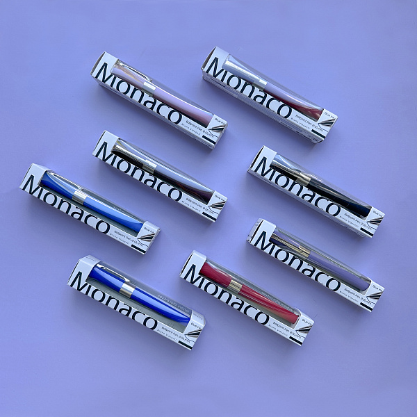 НАБОР: РУЧКА "MONACO" ШАРИКОВАЯ 0.5 ММ, СИНЯЯ (черный корпус) С ДОПОЛНИТЕЛЬНЫМ СТЕРЖНЕМ (10702070/100224/3059312,КИТАЙ)