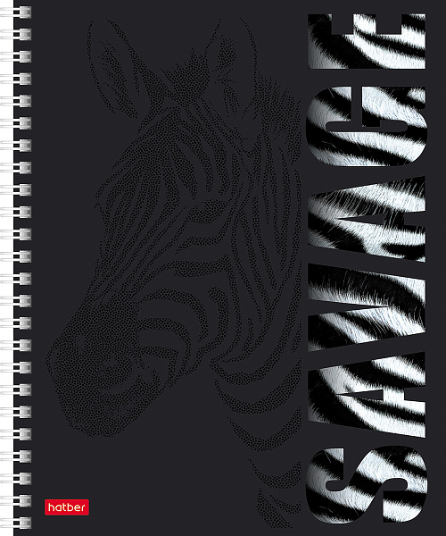 Тетрадь 96 л. кл. на гребне "Animals print"мат.ламин. 3D лак 4 диз.в блоке