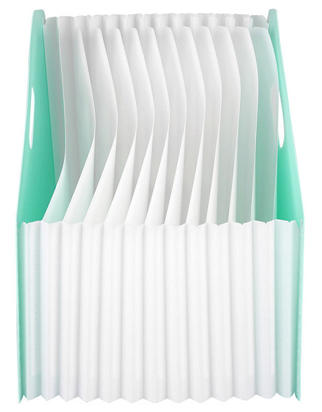 Лоток вертикальный Deli Macaron 13отд. складной для бумаг A4 ассорти полипропилен