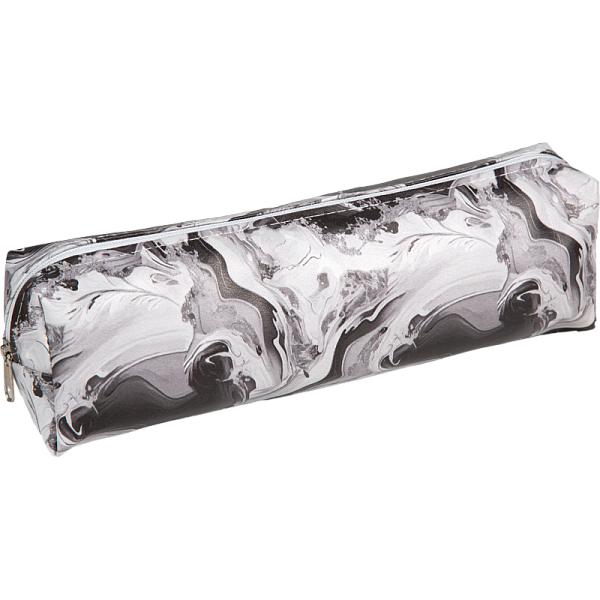 Пенал "Attomex. Marble" 20x7x3,5 см прямоугольный, износостойкая искусственная кожа с рисунком, отделение на молнии, прямоугольной формы для 50 предметов, ассорти 2 дизайна, полноцветная печать