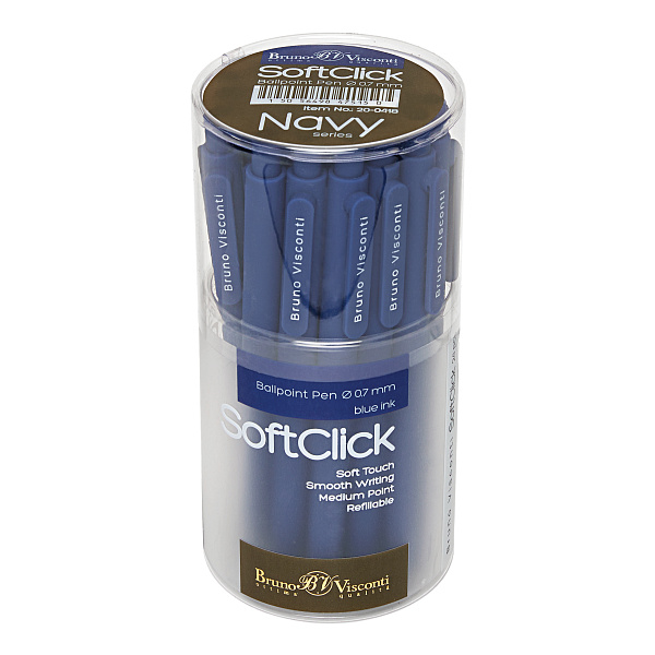 Ручка шариковая автомат. 0,7 мм "SoftClick.NAVY" СИНЯЯ