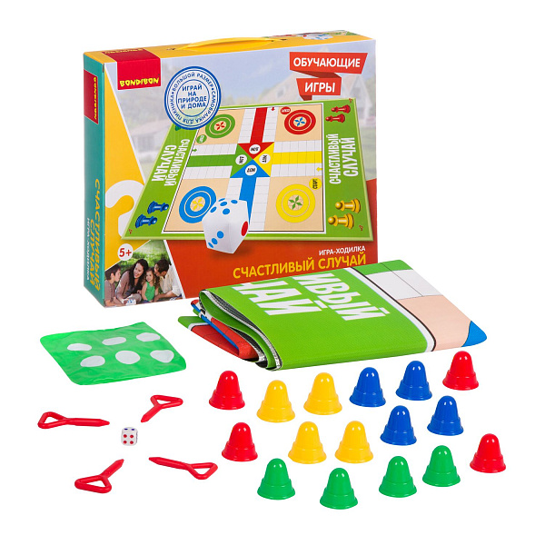 Игра настольная (ходилка) Bondibon «СЧАСТЛИВЫЙ СЛУЧАЙ», серия игр большого размера 130x93x0,15см