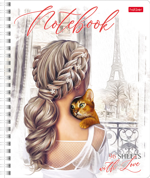 Тетрадь 96 л. кл. на гребне "Мой верный друг" 65г/кв.м мат ламин,тиснение 2 диз. в блоке