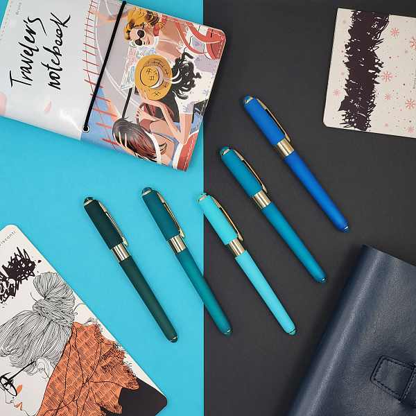 Ручка шарик. 0,5 мм "MONACO" синяя (бирюзовый корпус)