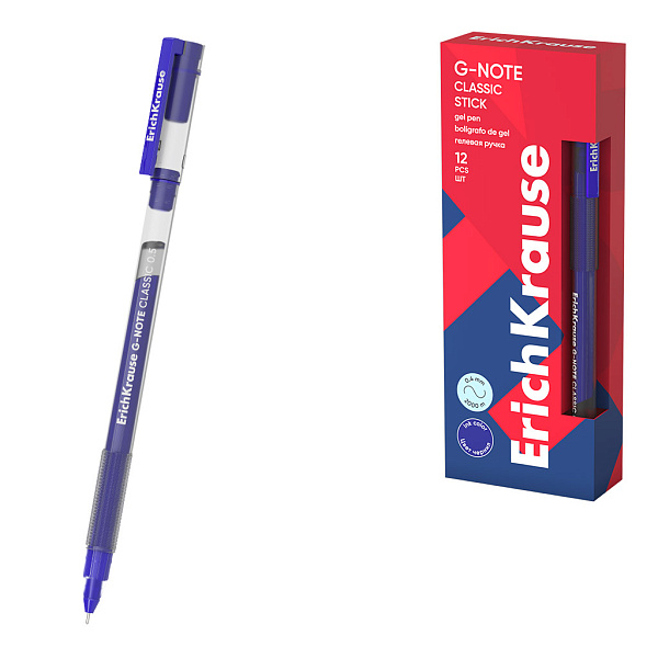 Ручка гелевая ErichKrause G-Note Stick Classic 0.5, цвет чернил синий (в коробке)