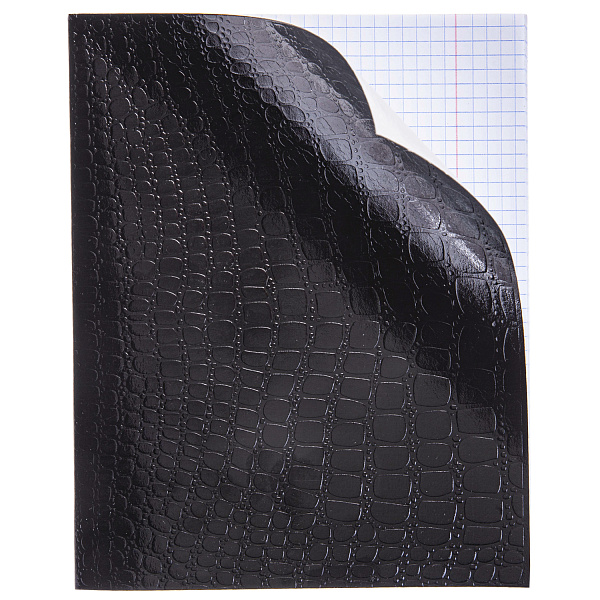 Тетрадь 48 л. кл. Бумвинил METALLIC тиснение CROCO Черная
