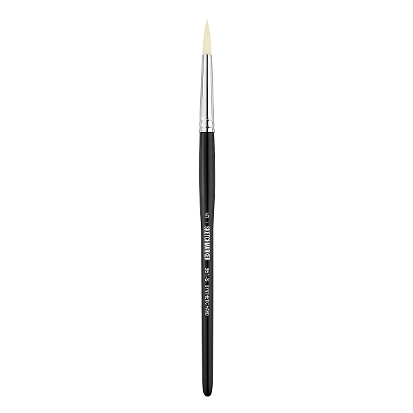 Кисть для акрила Sketchmarker 351 жесткая синтетика круглая ручка короткая №5