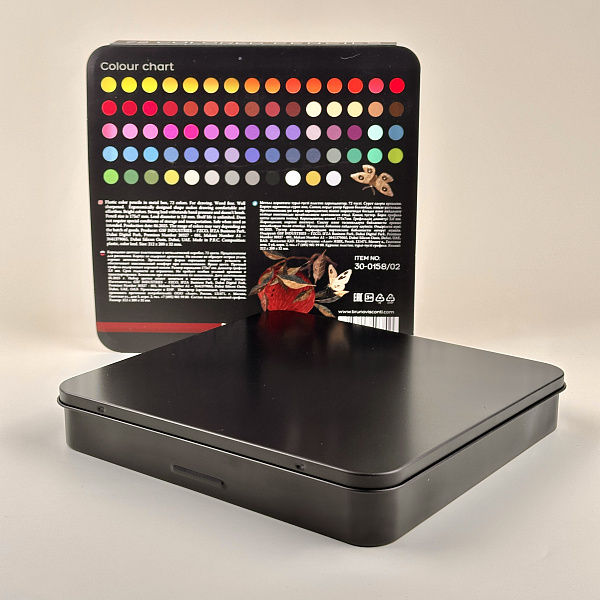 Карандаши 72 цв. "FLORA.ГРАНАТ" В МЕТАЛЛИЧЕСКОЙ КОРОБКЕ,