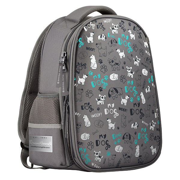 Рюкзак-капсула с эргономической спинкой "TOON TOWN.ЩЕНКИ" серый