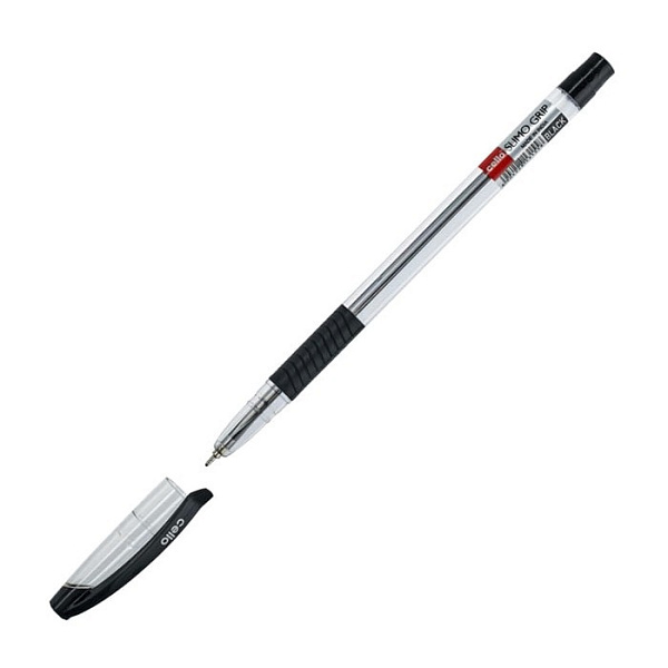 Ручка шариковая 0,7 мм Cello SLIMO GRIP резин. манжета черный коробка
