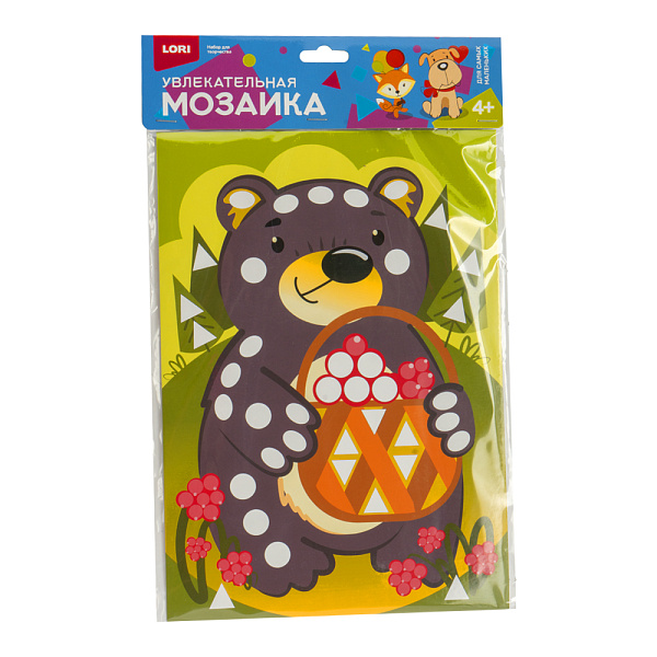 Увлекательная мозаика (набор большой) "Мишка с лукошком"