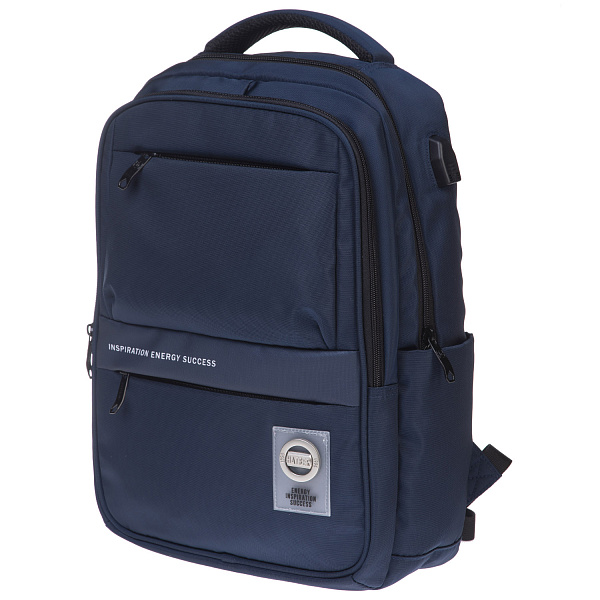 Рюкзак Hatber PRO -Navy- 43х31,5х14,5см полиэстер нагружная стяжка 2 отд. 4 кармана, с USB-выходом