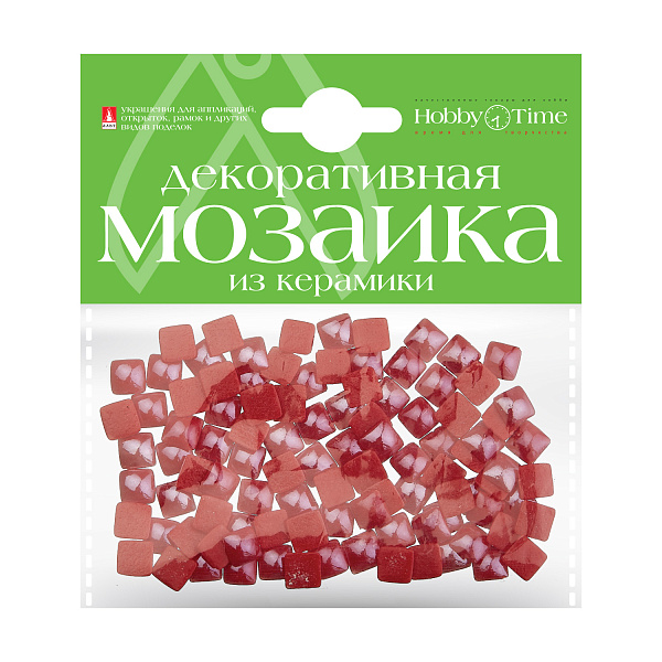 Мозаика декоративная из керамики 8х8 мм,100 шт., КРАСНЫЙ