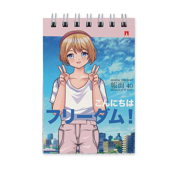 Блокнот А7 40 л. на гребне "ANIME.FREEDOM" 