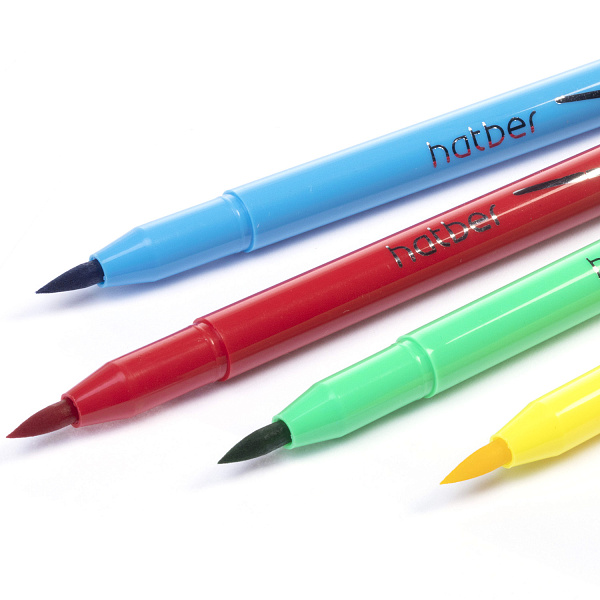 Фломастеры - кистевидные 18 цв. Hatber S-Brush-АНИМЕ- в  ПВХ чехле с европодвесом