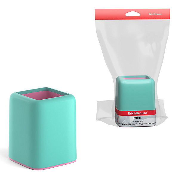 Подставка пластиковая для пишущих принадлежностей ErichKrause Forte, Pastel Mint, мятный