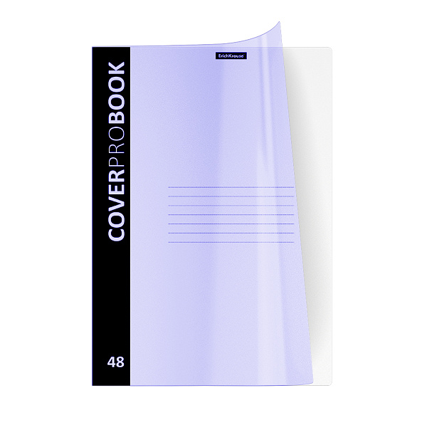 Тетрадь А4 48 л. кл. Пластиковая обложка ErichKrause CoverProBook Pastel, сиреневый, на скобе 