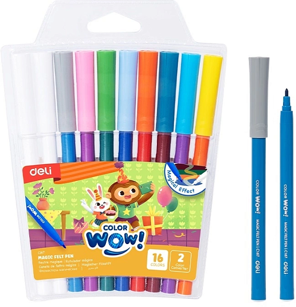 Фломастеры 8 цв. Deli Colorwow ПВХ с подвесом