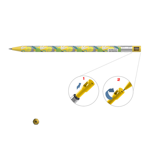 Карандаш автомат. 2,0 мм ErichKrause ColorTouch® Lime с точилкой, НВ (в тубусе по 24 шт.)