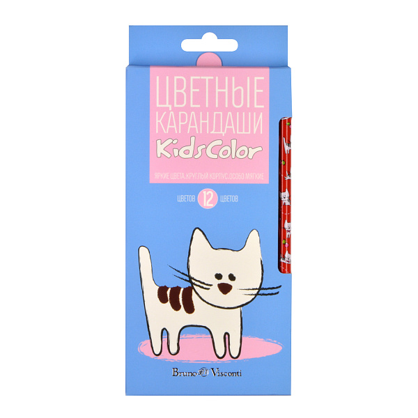 Карандаши 12 цв. "KidsColor", 6 видов