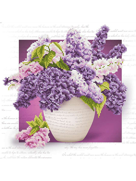 Алмазная мозаика 42*42 "ФРЕЯ" "Букет сирени" 