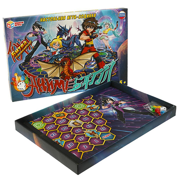 Игра настольная (ходилка) "Аниме баттл" 217х330х27 мм. Умные игры