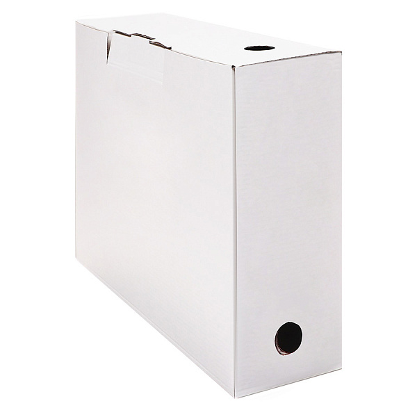 Короб архивный с клапаном А4, 150 мм, микрогофрокартон, до 1400 листов, белый, 250x150x315 мм