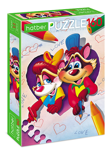 Пазлы 160 эл. 220х330мм "Мультяшки" А4ф  "ECO" 