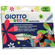 Фломастеры 6 цв. "GIOTTO DECOR MATERIALS" д/декорирования, перманентные