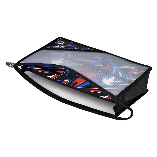 Папка для труда А4 "ДРИФТ" (полипропилен, 33x23 см, 1 отд., молния, внутренний разделитель с эластичными держателями для канцелярских принадлежностей,