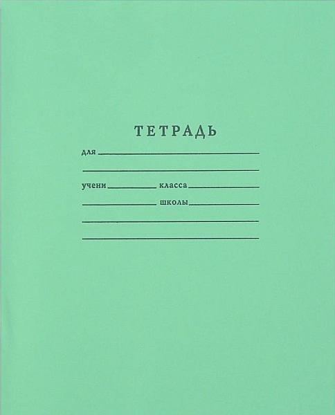 Тетрадь 12 листов в косую линейку «Зелёная обложка», бумажная обложка, серые листы, блок №2, белизна 65%