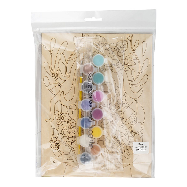 Роспись по дереву. Картина. Цветочное настроение "Весенний букет"