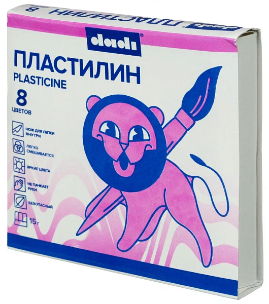 Пластилин  8 цв. 120 гр DADI со стеком