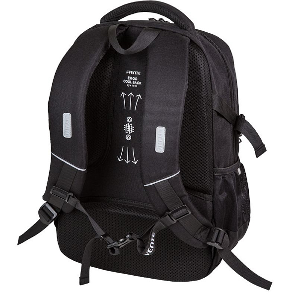 Рюкзак "deVENTE. Moving Forward. Black" подростковый 44x30x20 см (19 л) 700 г, текстильный, 2 отд.молнии