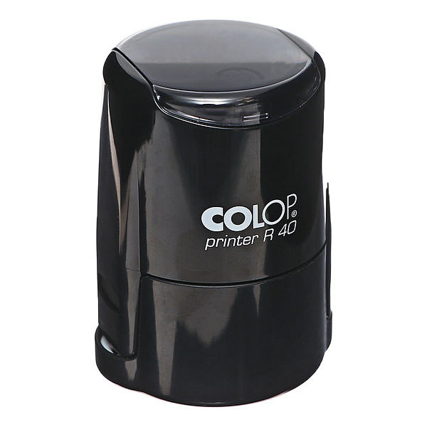 Оснастка для круглой печати PRINTER R40 black с крышкой автомат. пластик. d41,5 мм, корпус черный
