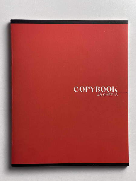 Тетрадь 48 листов, линейка, обложка мелованный картон, блок №2, красная